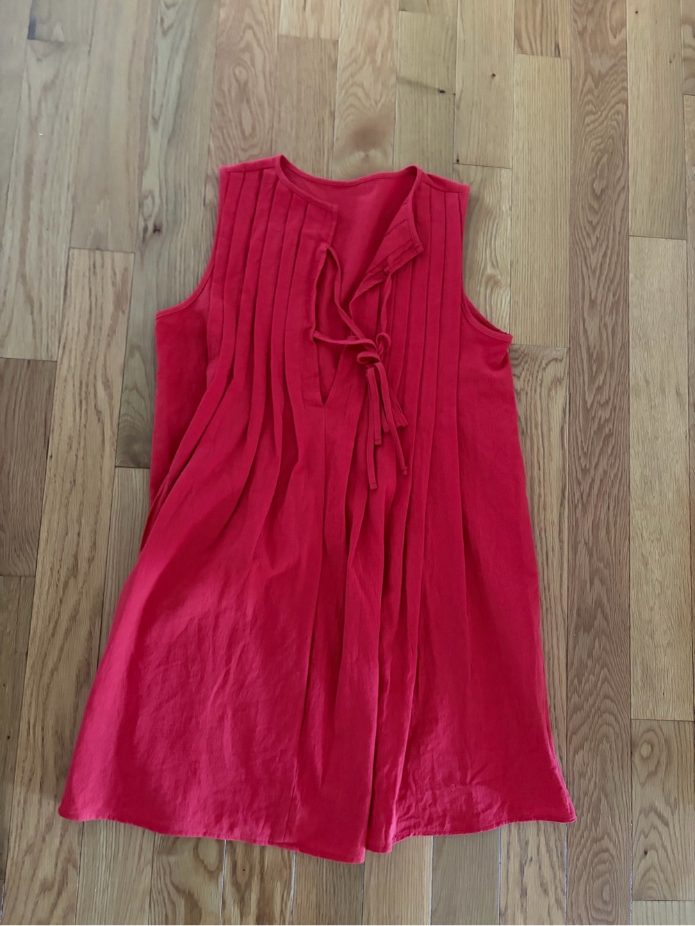 SHEIN Red Sleeveless Mini Dress with Front Tie